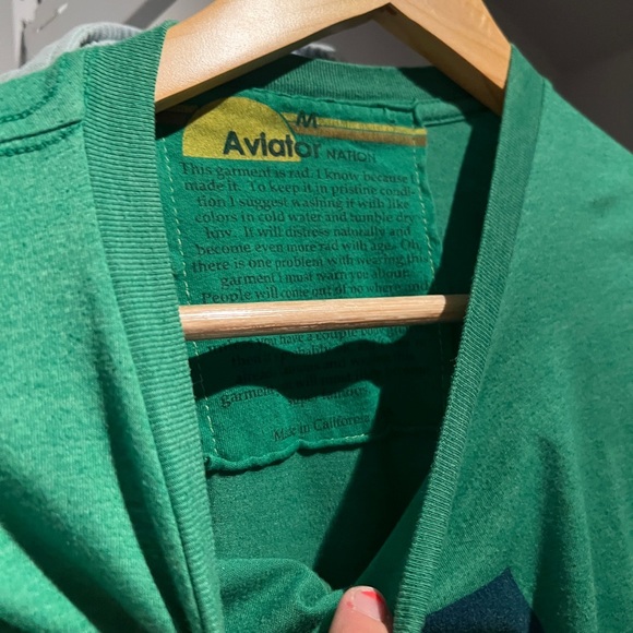 Aviator Nation Green Tee with Rainbow Graphic - Picture 3 of 4
